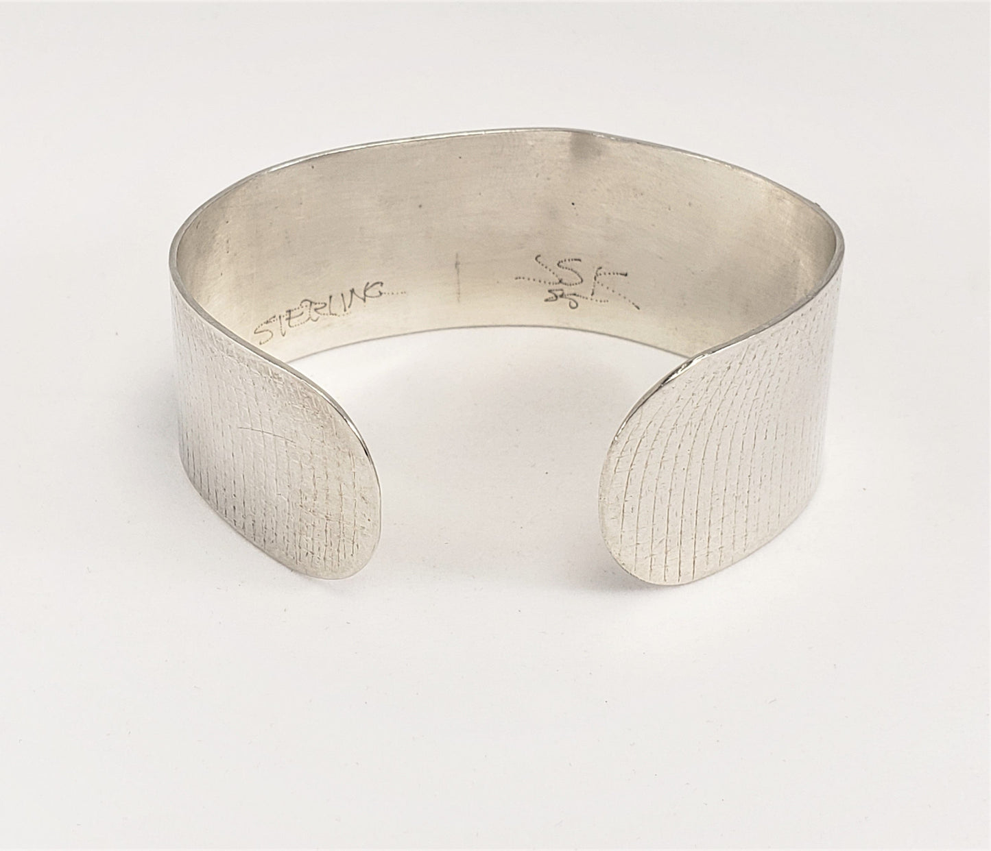 JSK Jewelry Designer Artisan Sterling Abstract Modernist Geometric Bracelet Signed 1985