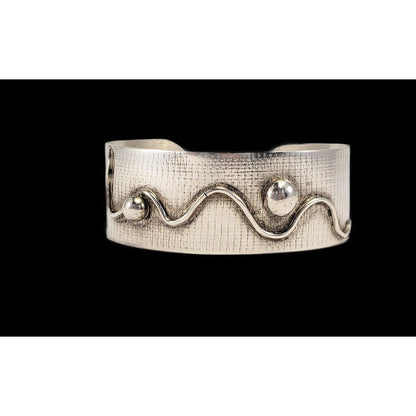 JSK Jewelry Artisan JSK Sterling Abstract Modernist Geometric Bracelet  Signed Dated 1985