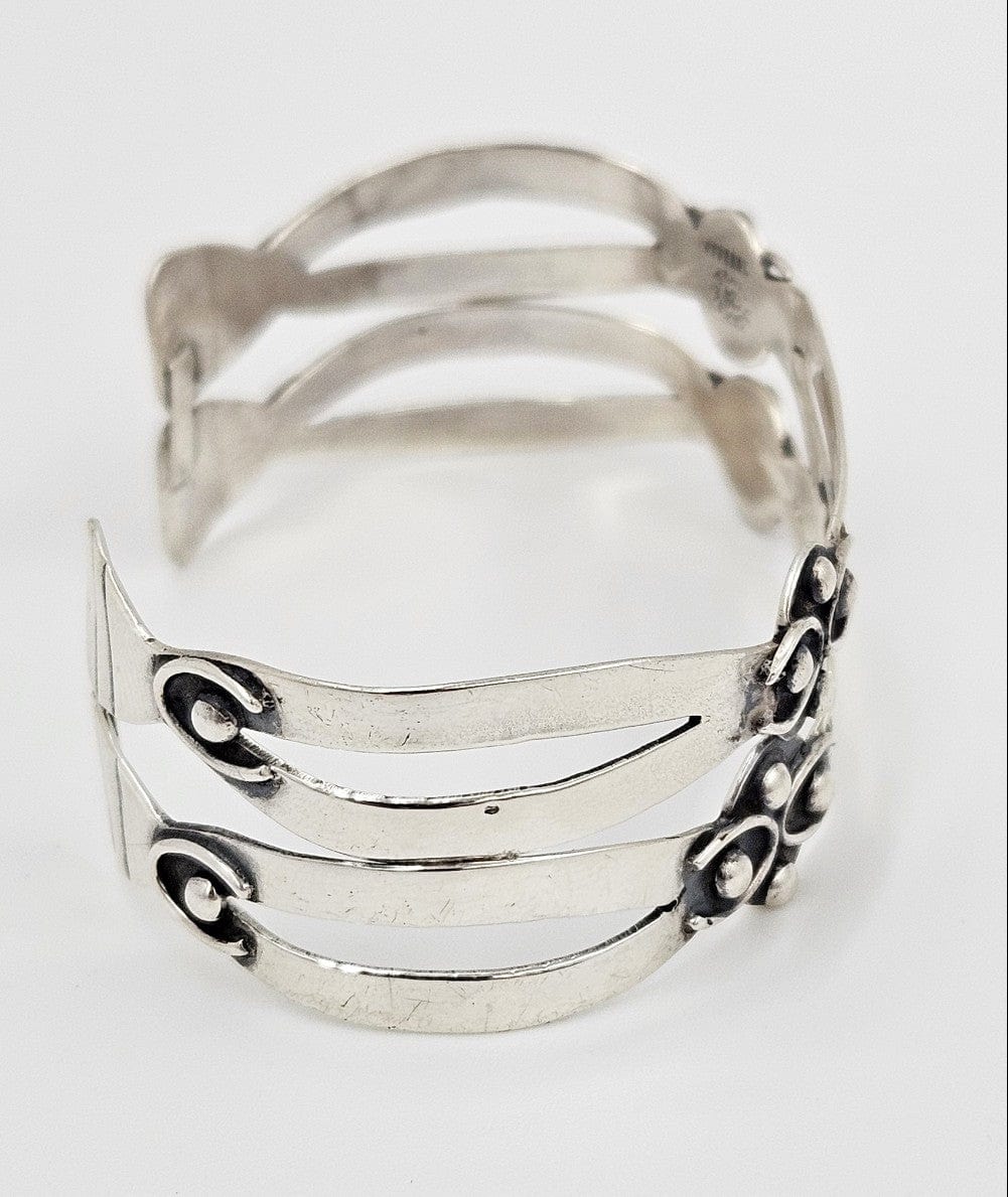 Juvenal Taxco Jewelry Juvenal Taxco Sterling Silver Cuff Bracelet Circa 1960s Eagle 2