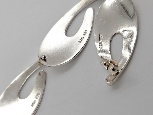 Kathy Lynn Mayeda Jewelry Designer Kathy Lynn Mayeda Modernist Sterling Links Necklace & Earrings 1980s