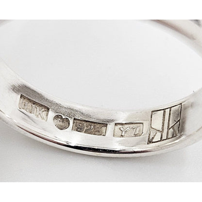 Kaunis Koru Jewelry Designer Finnish Kaunis Koru Sterling &amp; Gold Modernist HUGE Ring 1976