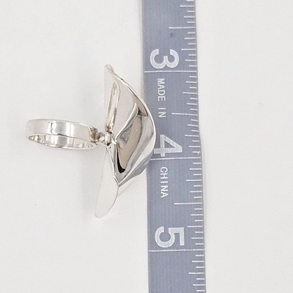 Kaunis Koru Jewelry Designer Finnish Kaunis Koru Sterling &amp; Gold Modernist HUGE Ring 1976