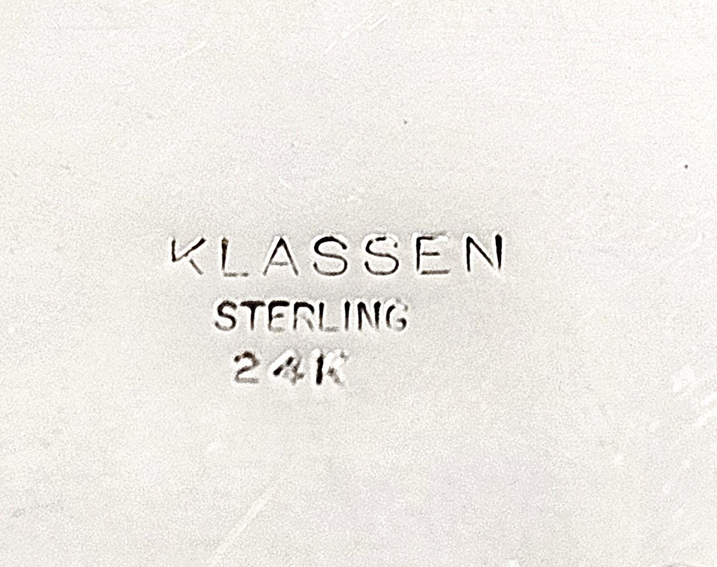 Klassen Jewelry Superb Brenna Glanzer Klassen Sterling + 24K Abstract Modernist Necklace