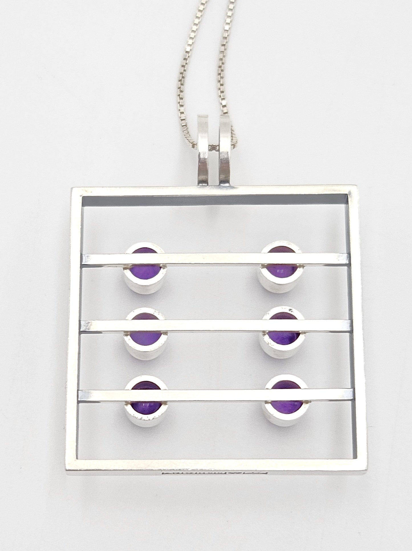 Kupittaan Kulta Jewelry Kupittaan Kulta Finland Modernist Sterling Amethyst Statement Necklace 1966