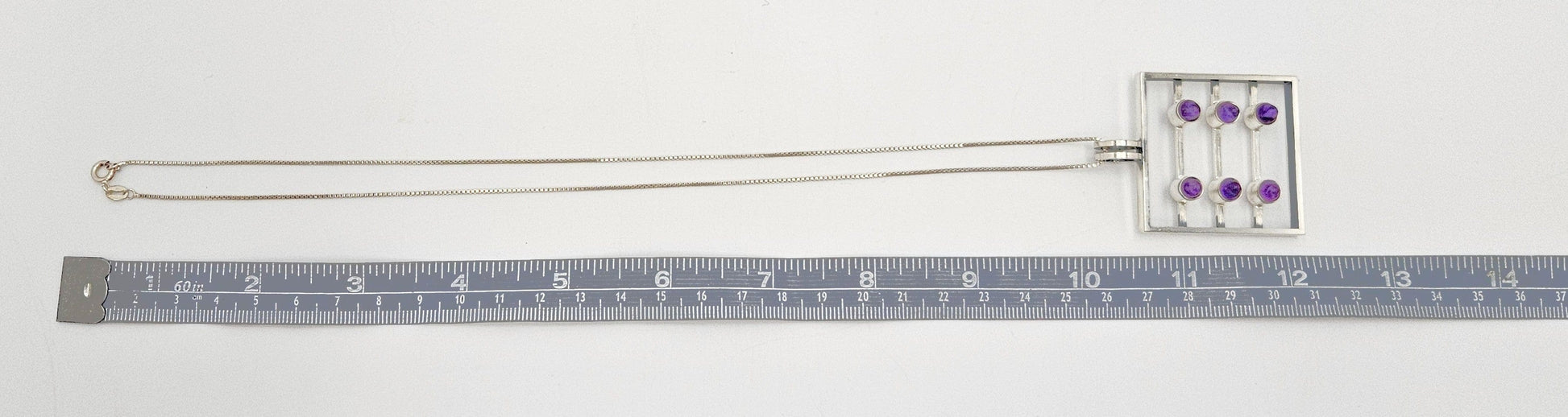 Kupittaan Kulta Jewelry Kupittaan Kulta Finland Modernist Sterling Amethyst Statement Necklace 1966