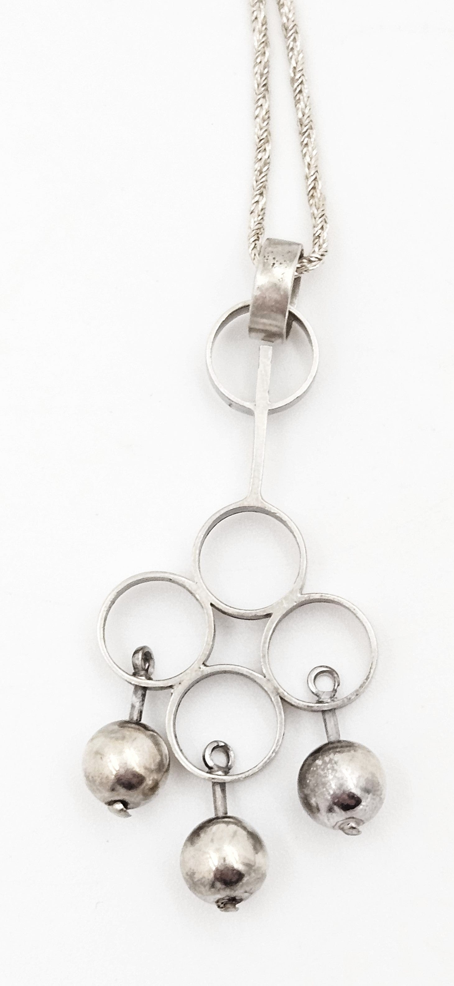 Kupittaan Kulta Jewelry Thune Norway Sterling Silver Modernist Kinetic Sterling Necklace