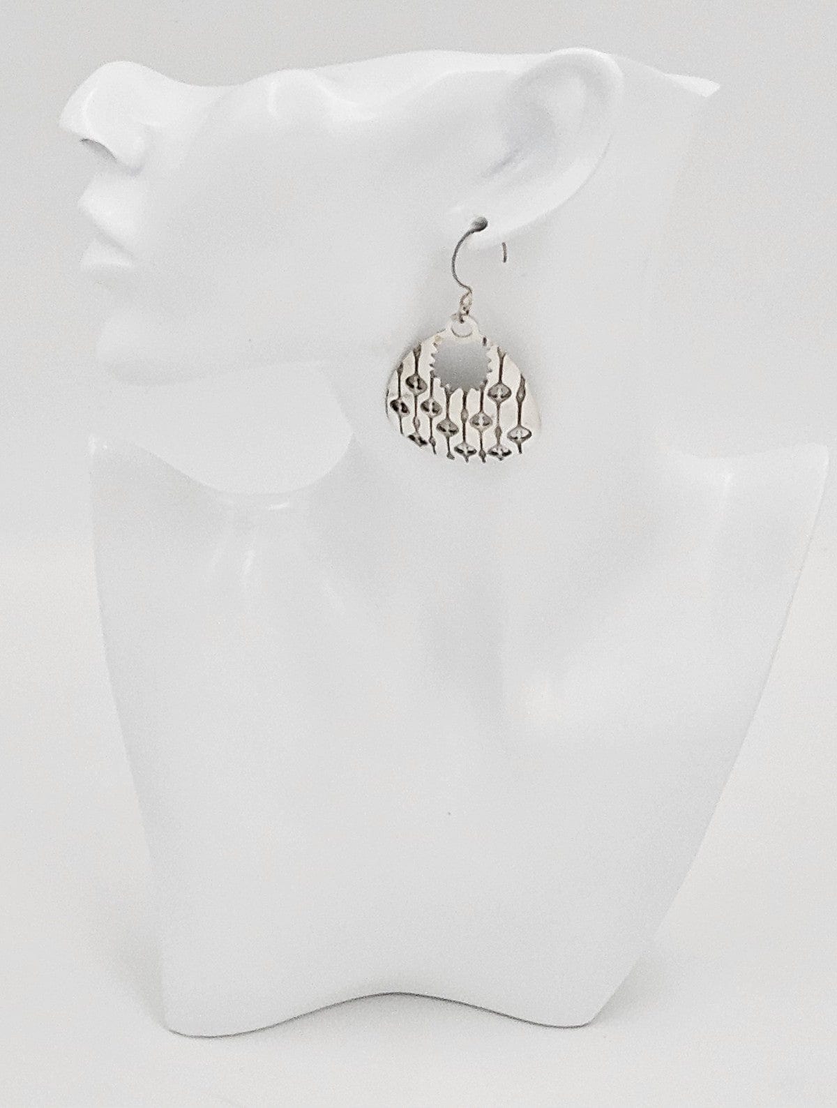 Lisa Jenks Jewelry Superb Artisan Lisa Jenks Sterling Silver Modernist Dangle Hoop Earrings