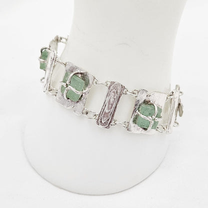Luli Hammerstein Jewelry Luli Hammersztein Sterling Roman Glass Modernist Necklace &amp; Bracelet Set 1980s