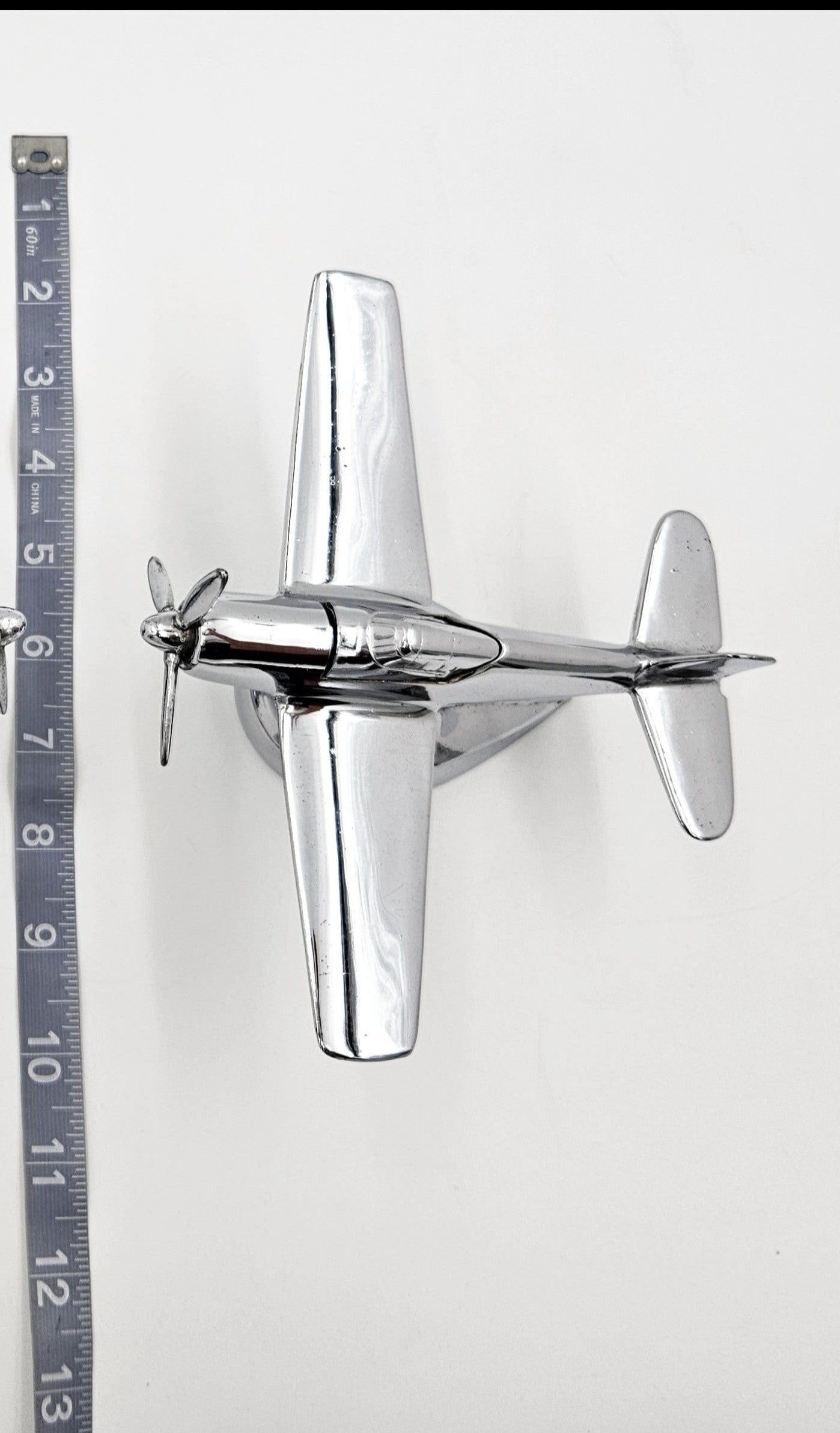 Made in USA Table Lighter 2 Chrome Airplane Lighter Set Made in USA Moving Propeller