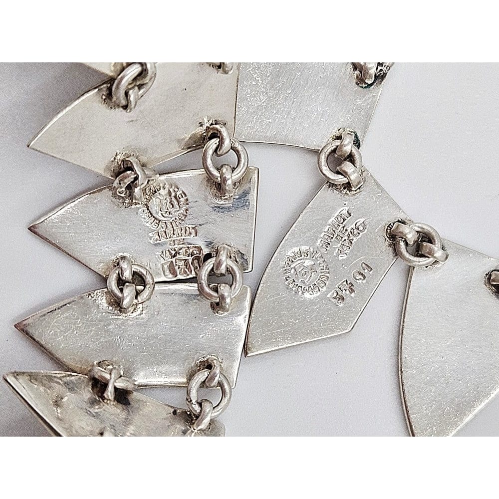 Margot De Taxco Jewelry Superb MargotDeTaxco Sterling Enamel Greek Revival Necklace Bracelet Set 