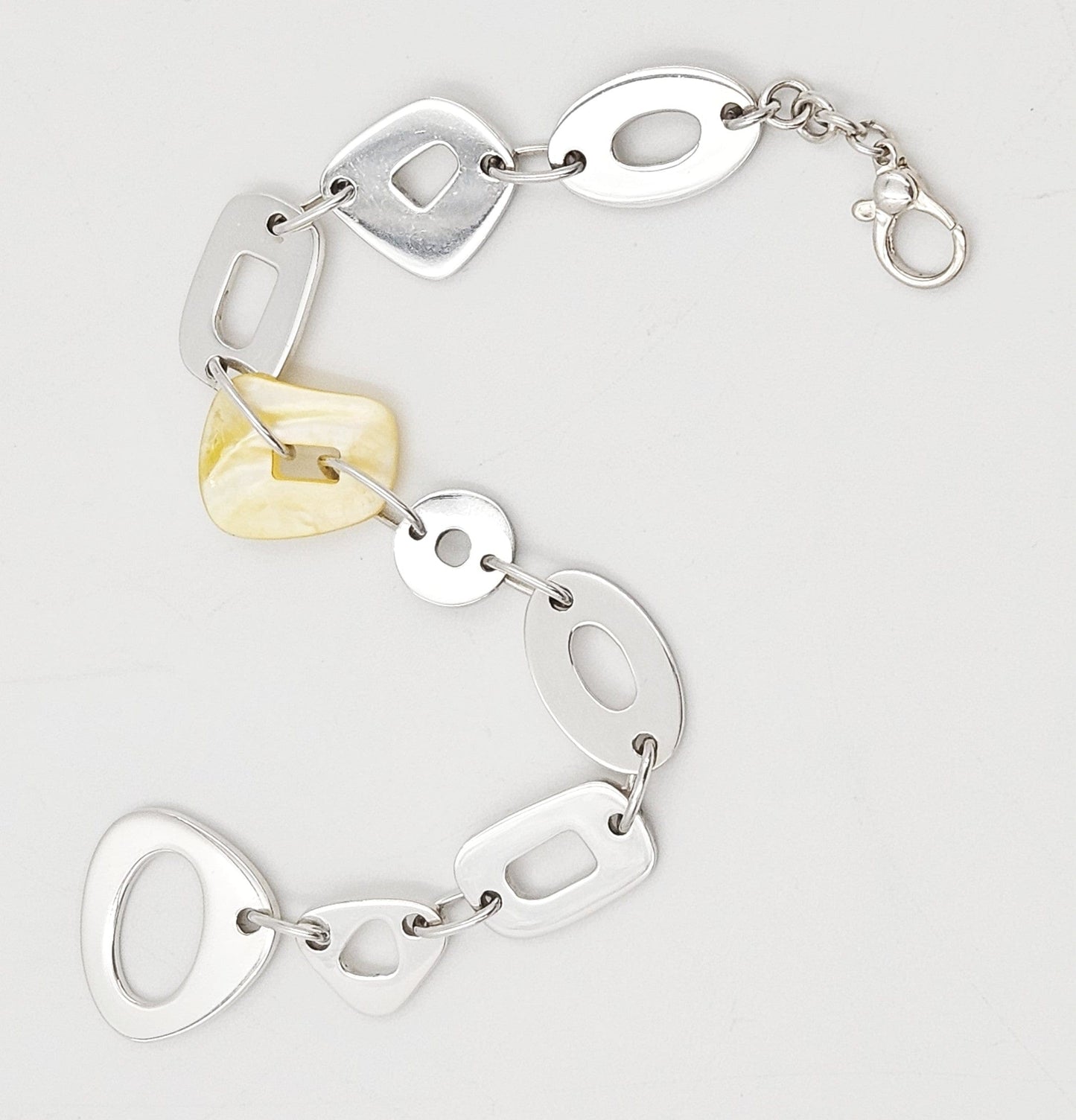 Mattioli Jewelry Mattioli Italy Sterling Artisan Signed Panel Link Bracelet