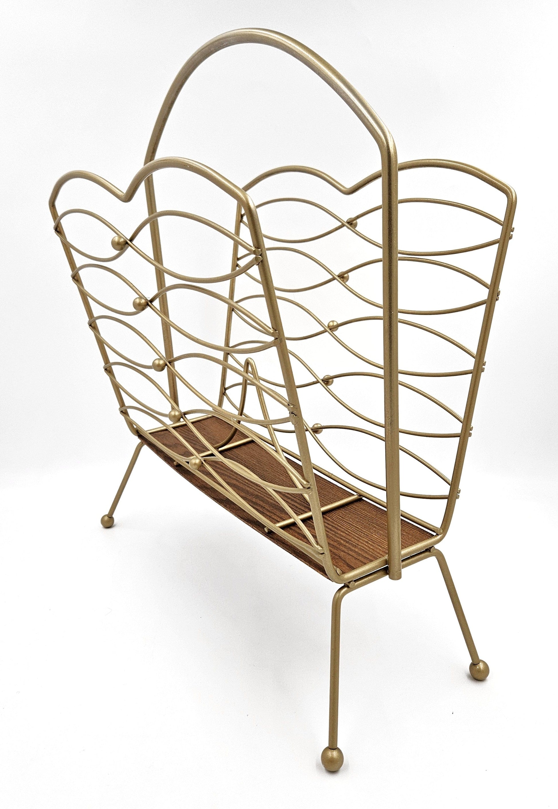 MCM Magazine Rack Magazine Rack 1950s Hollywood Regency Style Magazine Holder