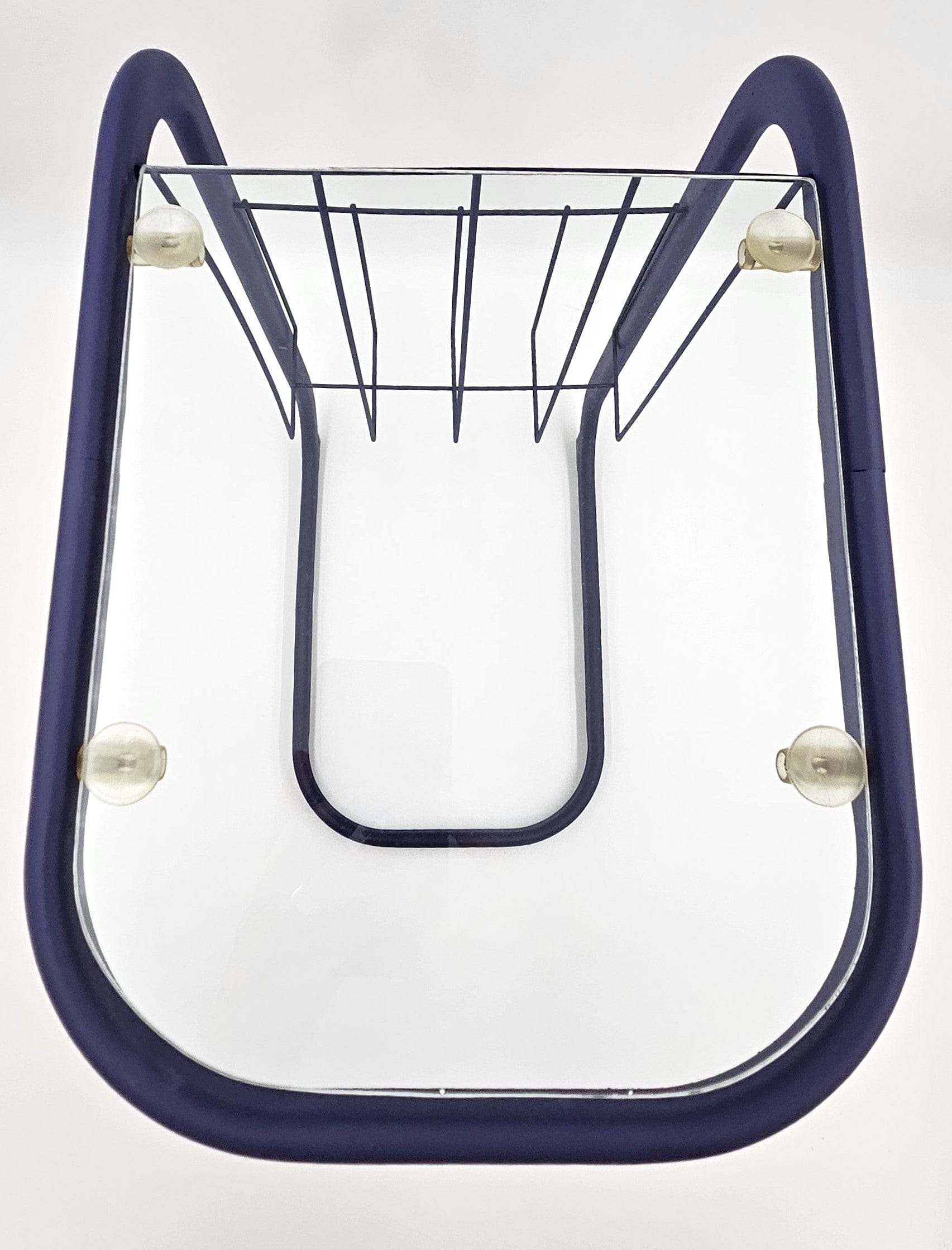 Refurbished Enameled Brass and Glass Magazine Rack Accent Side Table 1960s, view 7 of 10