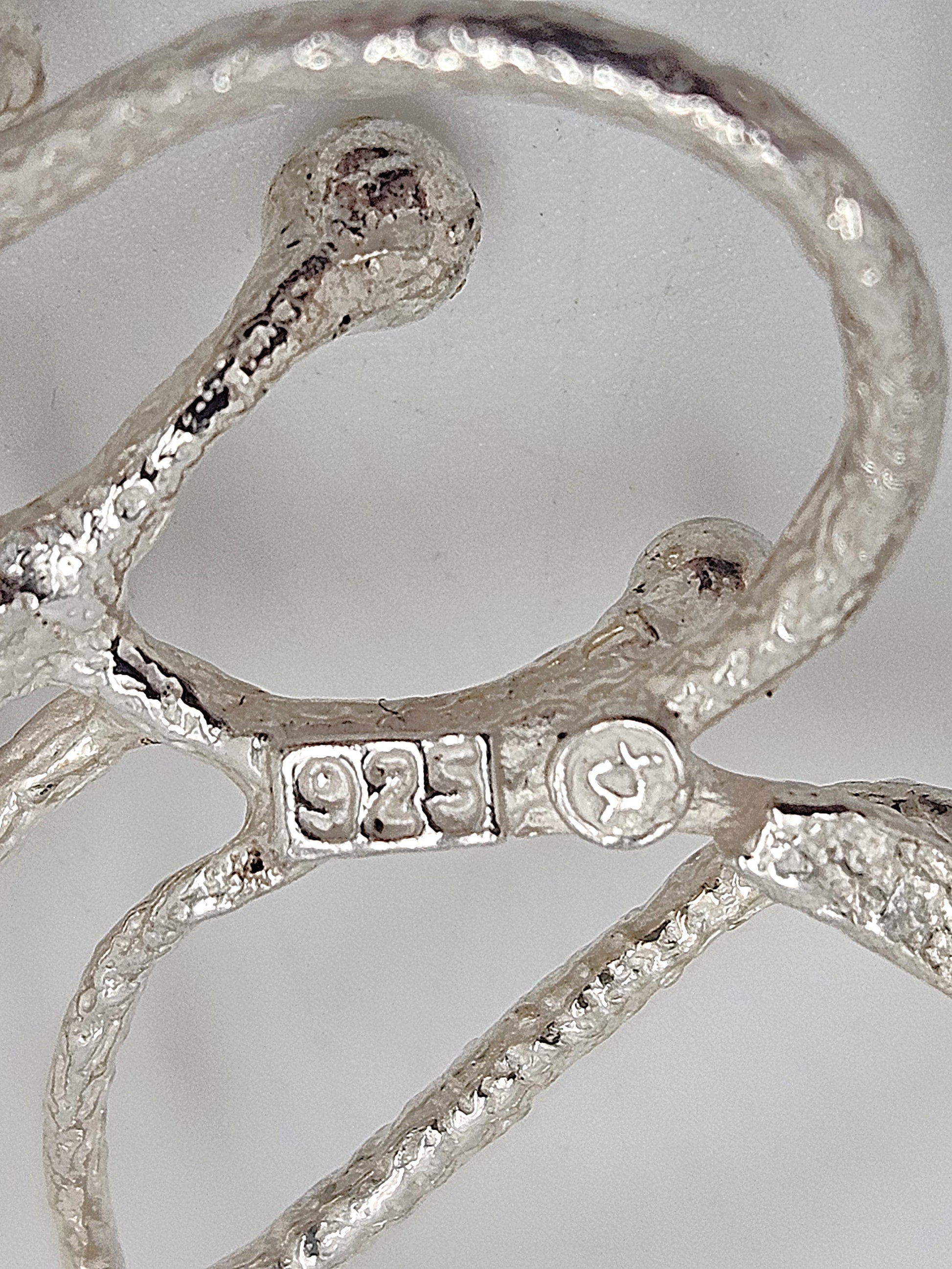 MCM Modern sterling silver and Chrysoprase Brooch, view 3 of 9