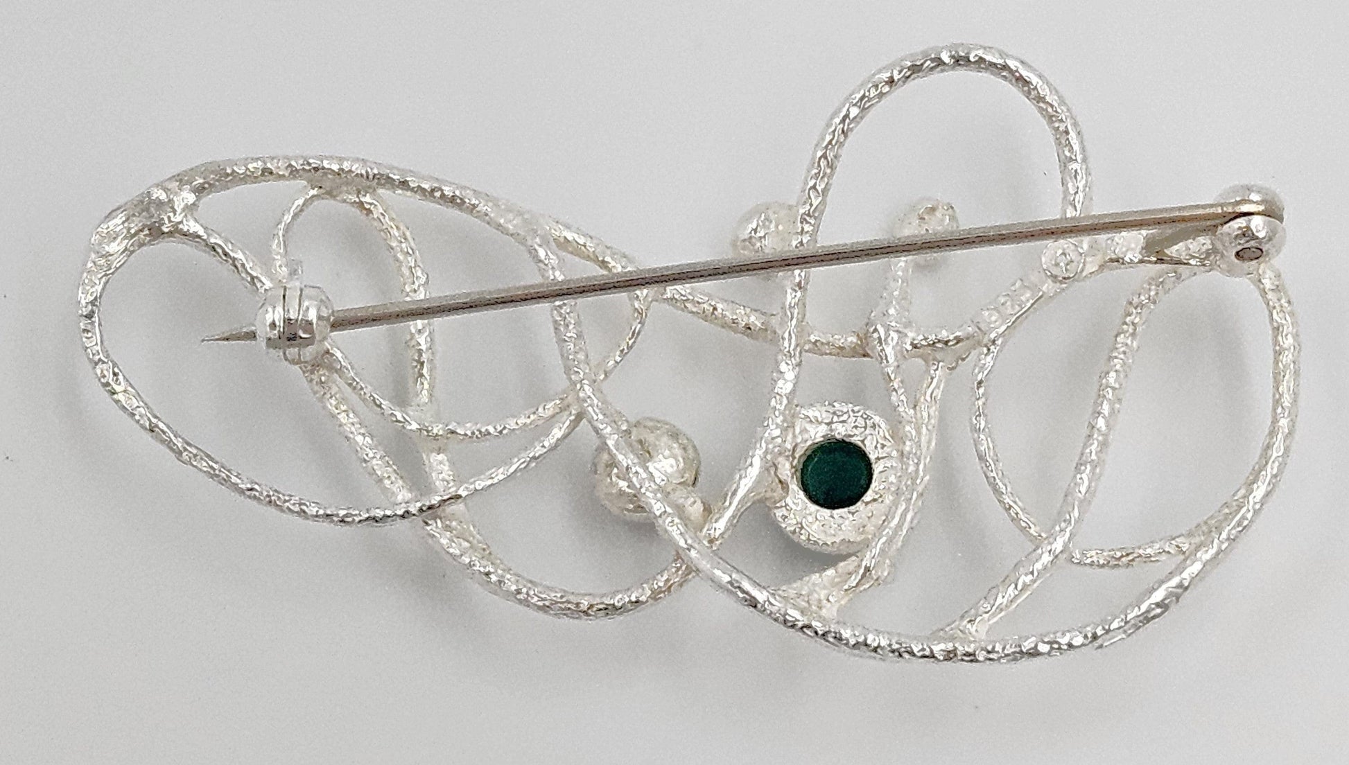 MCM Modern sterling silver and Chrysoprase Brooch, view 8 of 9