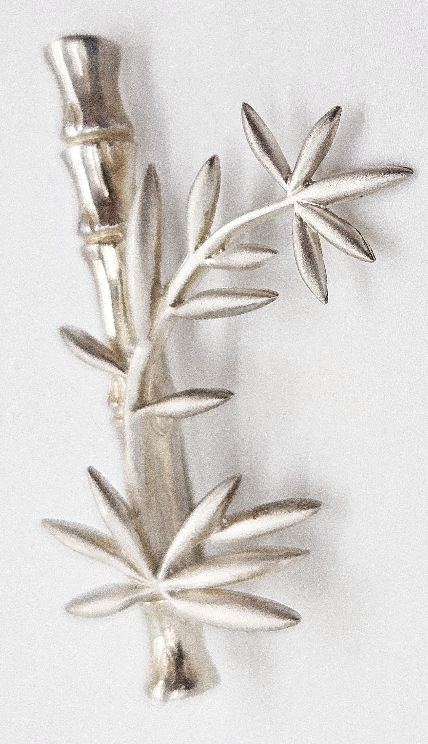 MFA USA Jewelry Vintage MMA Modernist Sterling Silver Bamboo Stalk and Leaves Brooch