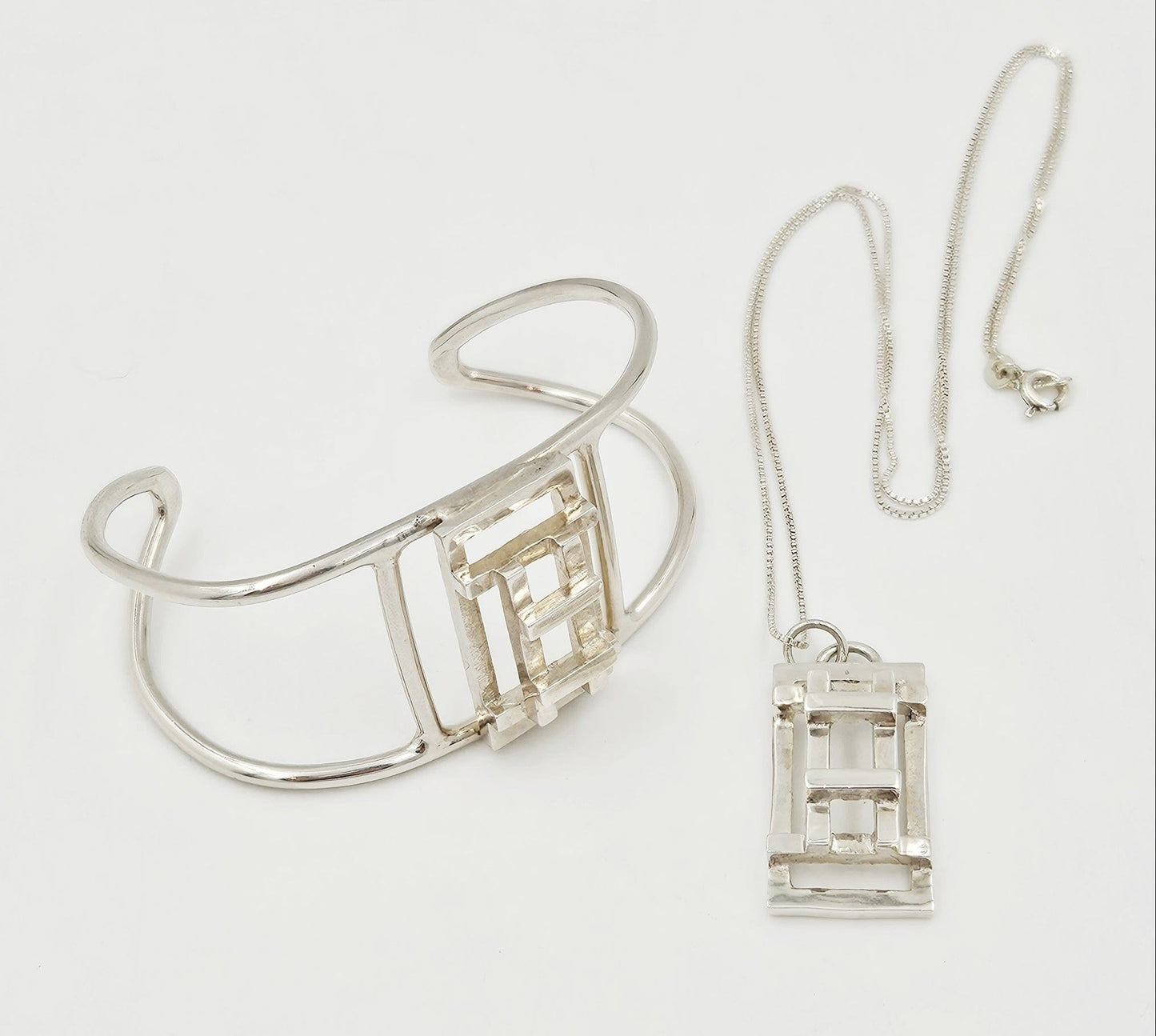 Milor Italy Jewelry Vintage Milor Italy Sterling Silver Necklace & Bracelet Set