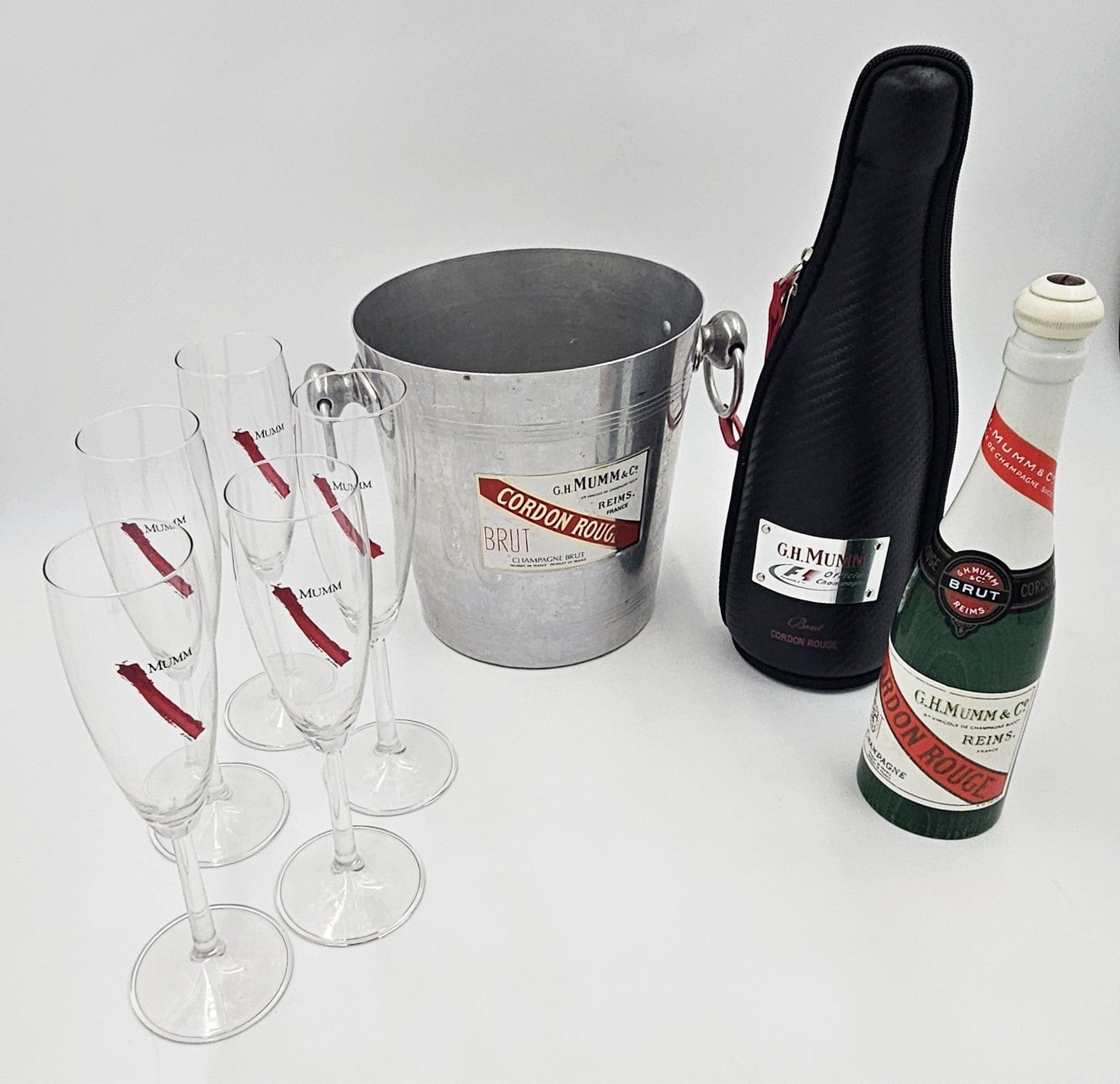 Mumm Champagne Barware MCM Mumm Champagne Ice Bucket Glassware & More Lot 1