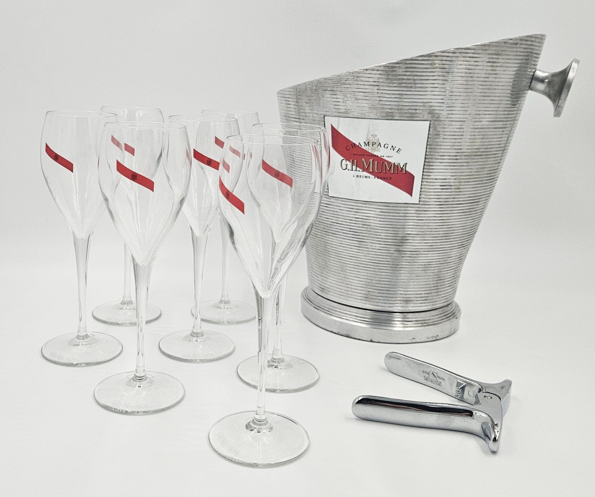 Mumm Champagne Barware MCM Mumm Champagne Ice Bucket Glassware & More Lot 2