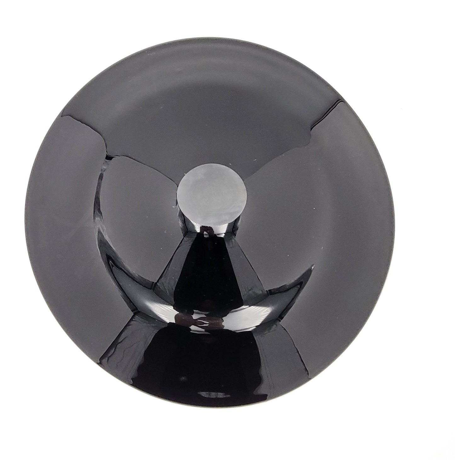 Murano Italy Centerpiece Bowl Massive Vintage Murano Style Black Millefiori Blown Glass Centerpiece Bowl Mint!