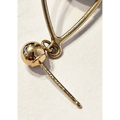 Nabco Jewelry Nabco 14k Yellow &amp; White Gold Modernist Long Drop Orbs Earrings