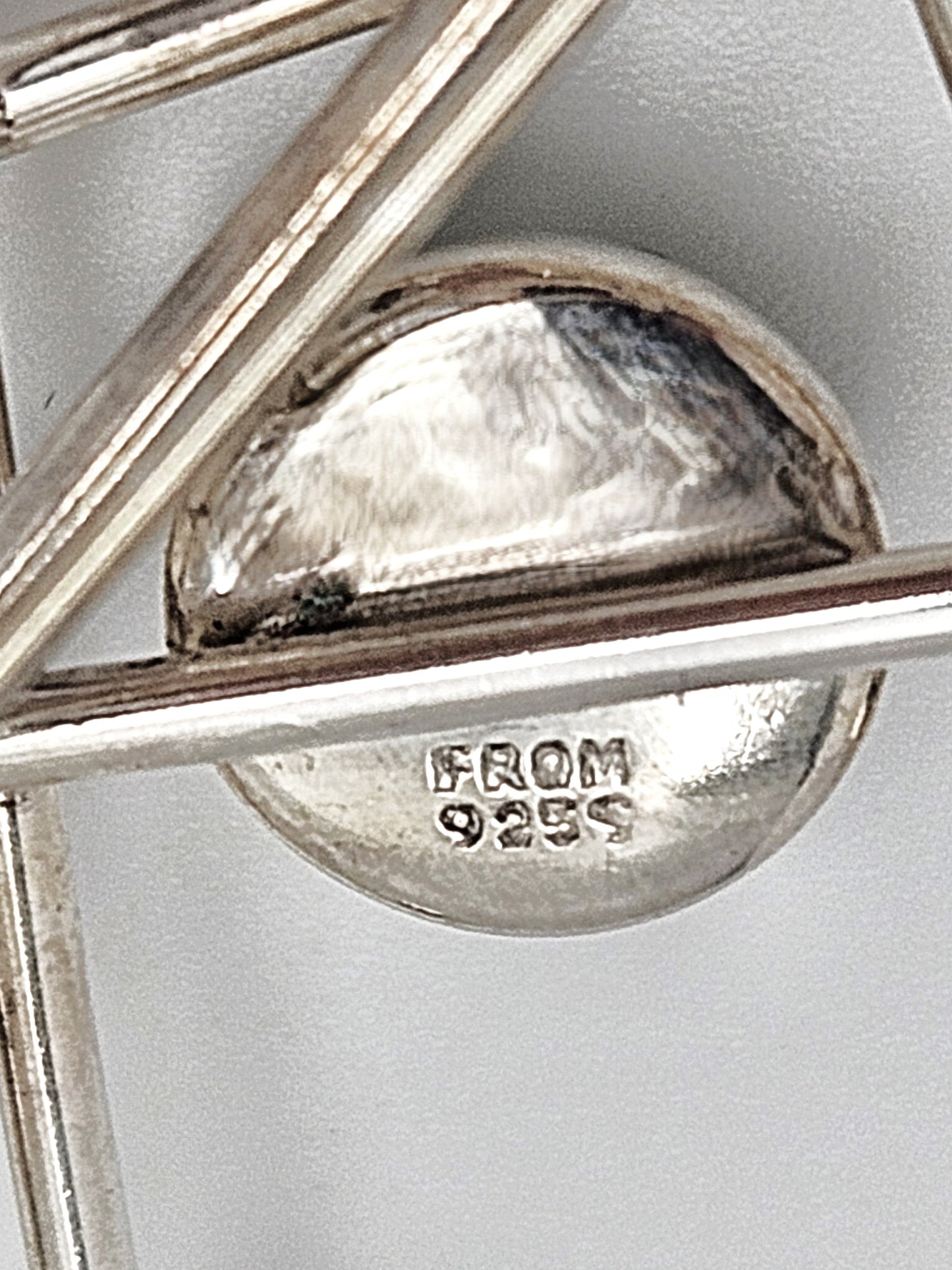 Niels Erik From Jewelry Danish Designer NE From Sterling & Chrysoprase Modernist Brooch C 1950/60s