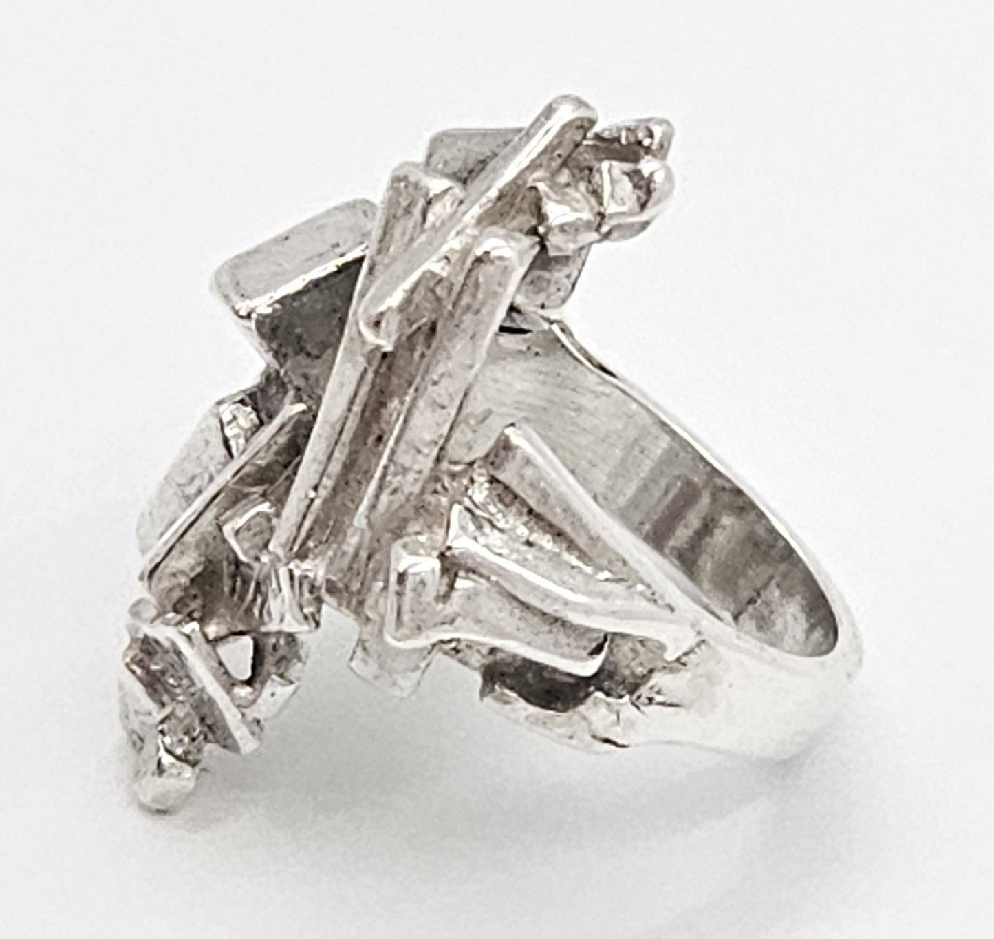 Niels Erik From Jewelry Danish Designer Niels Erik From Sterling Abstract Modernist Ring Circa 1950s