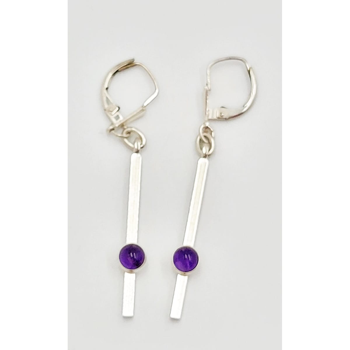 Niels Erik From Jewelry Niels Erik From Denmark Sterling &amp; Amethyst Drop Dangle Earrings Circa 40/50s