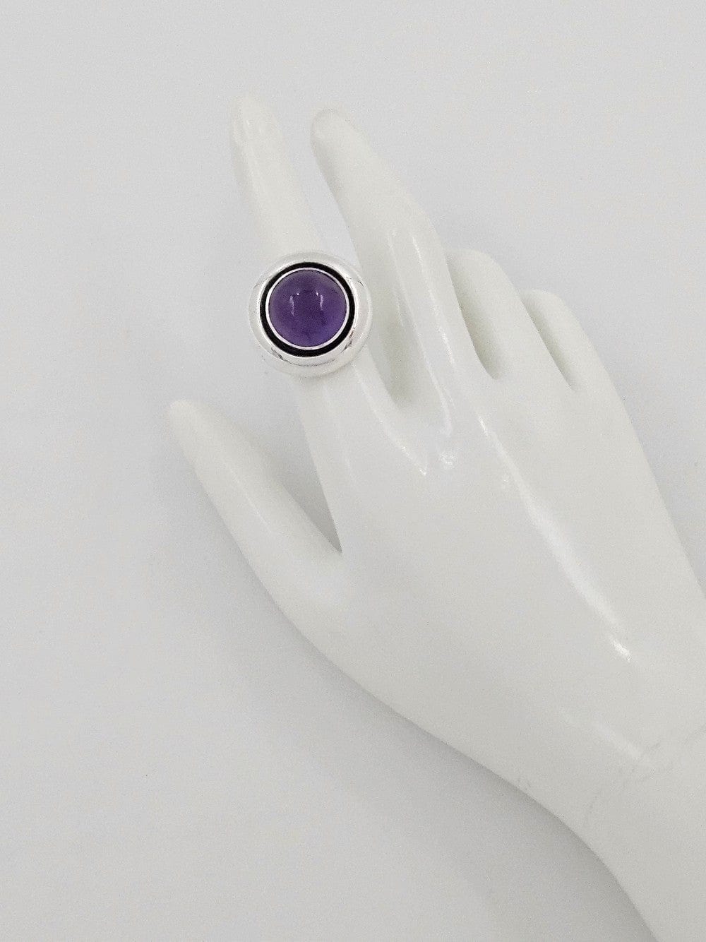 Niels Erik From Jewelry Niels Erik From Denmark Sterling Amethyst Large Unisex Statement Ring 1960s