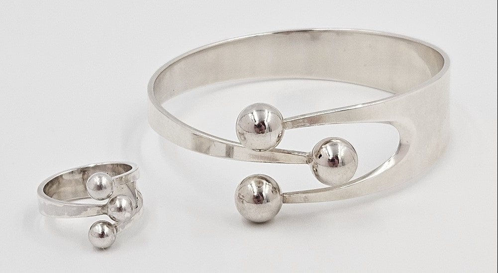 Norway Plus Designs Jewelry Anna Greta Eker Norway+Designs Sterling 3-Prong Crown Bangle Ring Set 60s