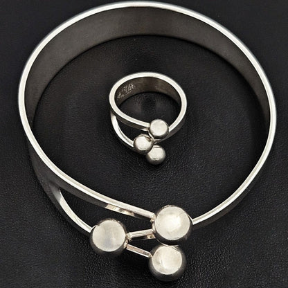 Norway Plus Designs Jewelry Anna Greta Eker Norway+Designs Sterling 3-Prong Crown Bangle Ring Set 60s