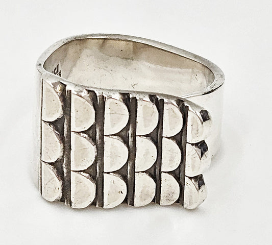 Norway Plus Designs Jewelry Designer Norway + Designs AGE Sterling Modernist Ring 1960s