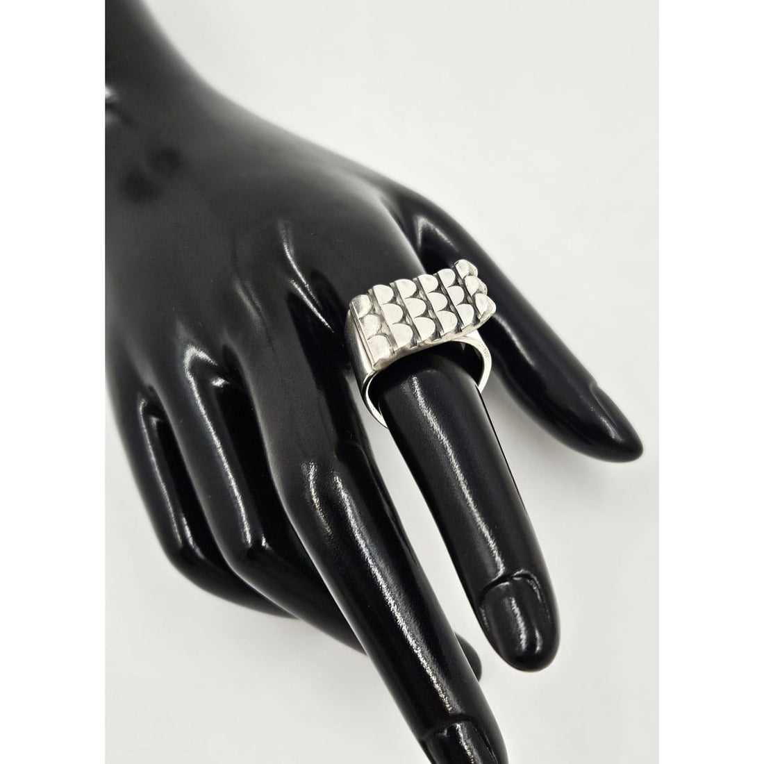 Norway Plus Designs Jewelry RARE Norway + Designs AGE Sterling Modernist X Large Unisex Ring C. 1960s