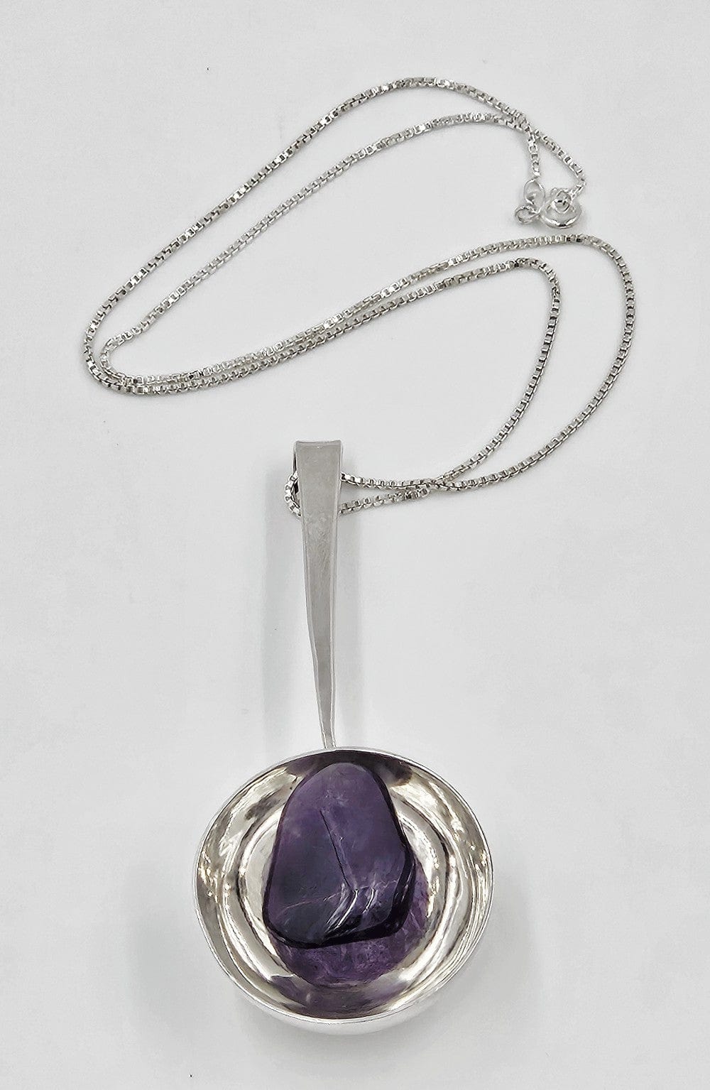 Norway Plus Designs Jewelry Superb EC NORWAY+Designs Modernist 3D Sterling Amethyst Pendant 1960s