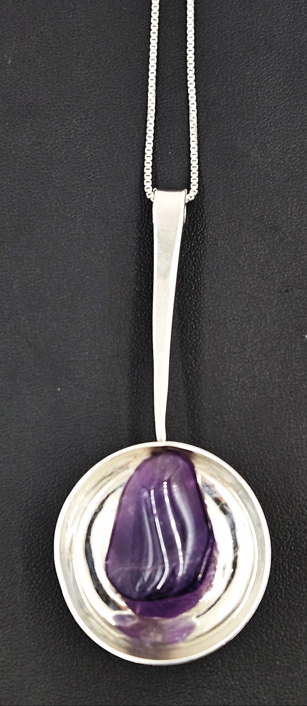 Norway Plus Designs Jewelry Superb EC NORWAY+Designs Modernist 3D Sterling Amethyst Pendant 1960s