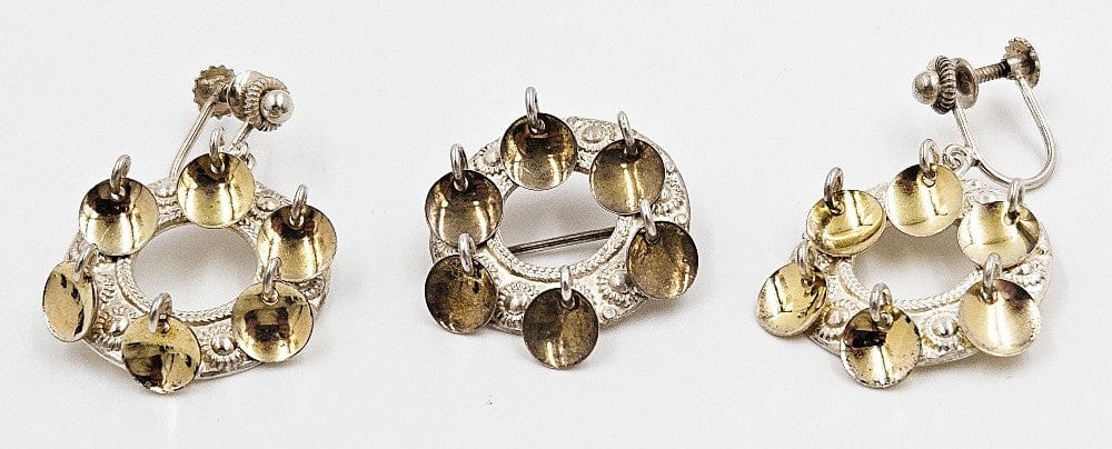 Norwegian Sterling Solje Set Jewelry Vintage Norwegian Sterling Silver Solje Brooch & Earrings Set #3