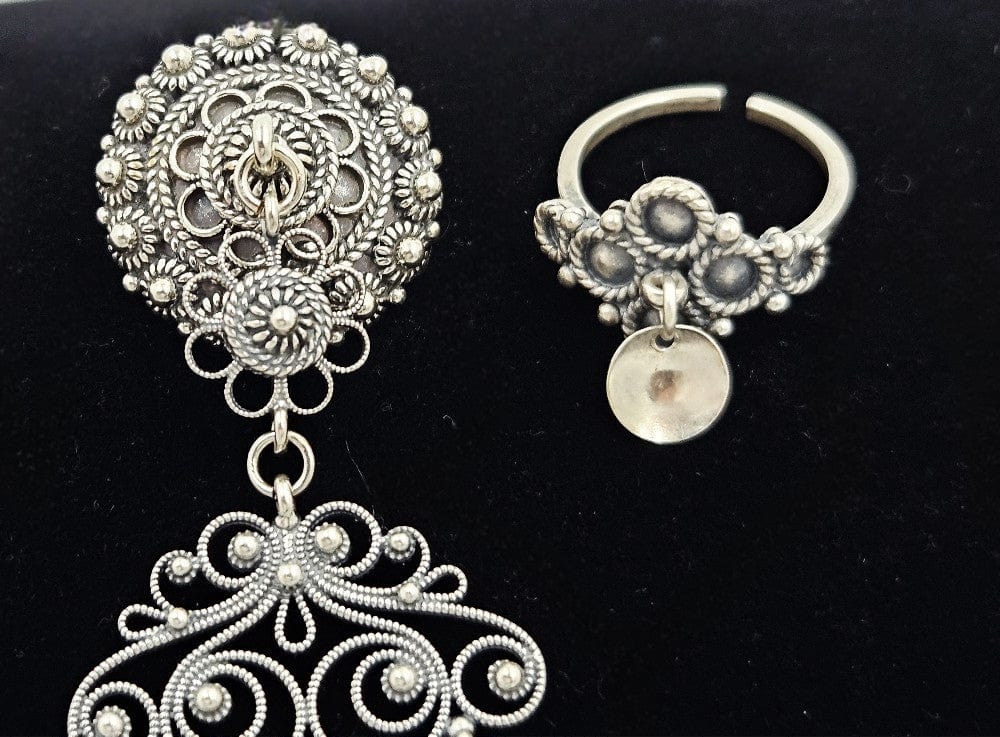 Norwegian Sterling Solje Set Jewelry Vintage Norwegian Sterling Silver Solje Brooch & Earrings Set #8