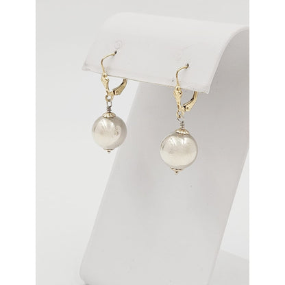P/PRC Jewelry Designer Signed Sterling &amp; 14k Modernist Drop Dangle Earrings