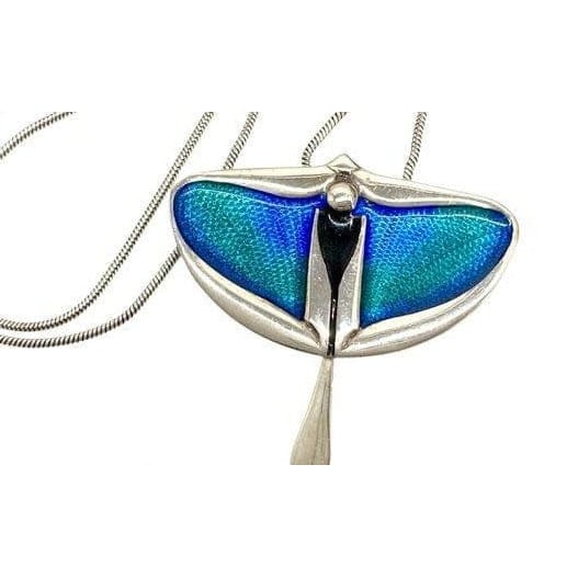 Pat Cheney Jewelry Scottish Pat Cheney MG Sterling &amp; Enamel Art Deco Brooch/Pendant Necklace