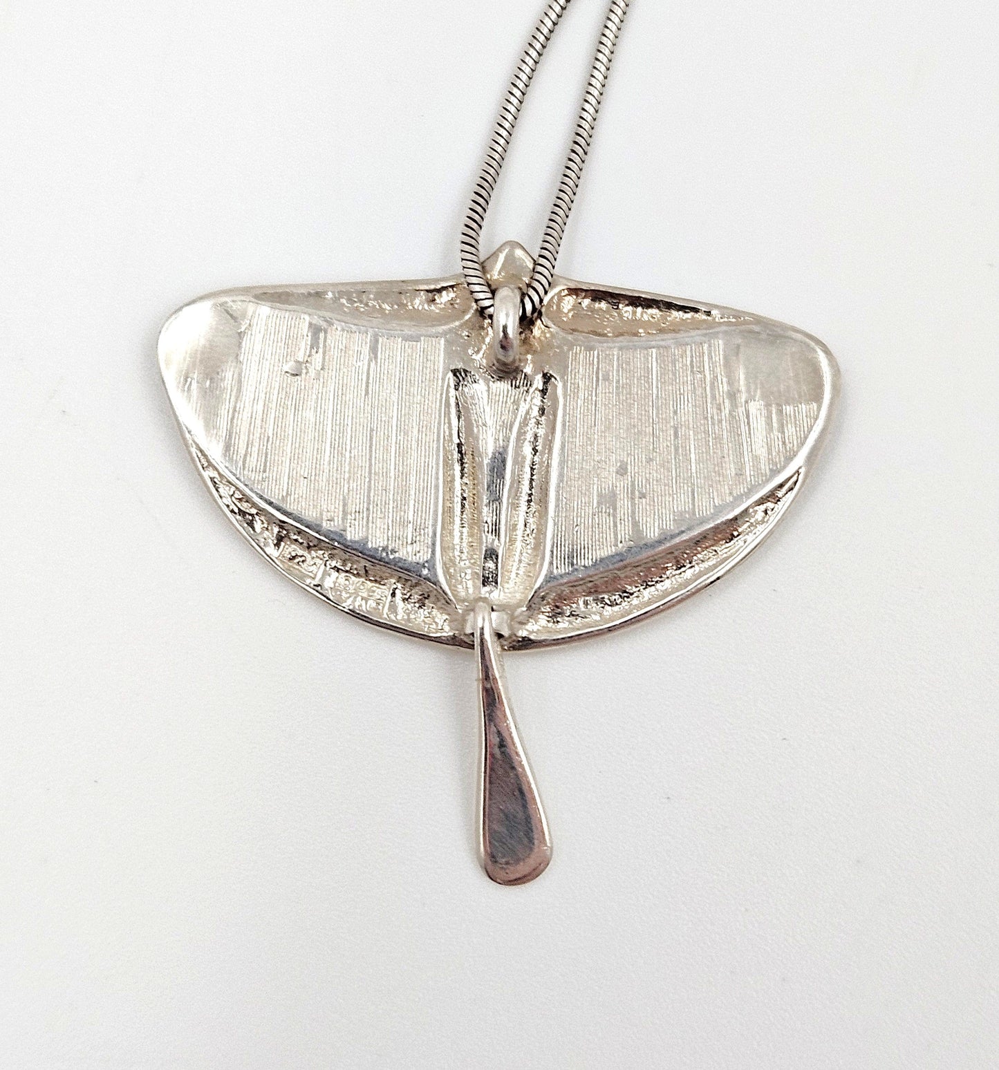 Pat Cheney Jewelry Scottish Pat Cheney Sterling & Enamel Art Deco Pendant Necklace Circa 1982