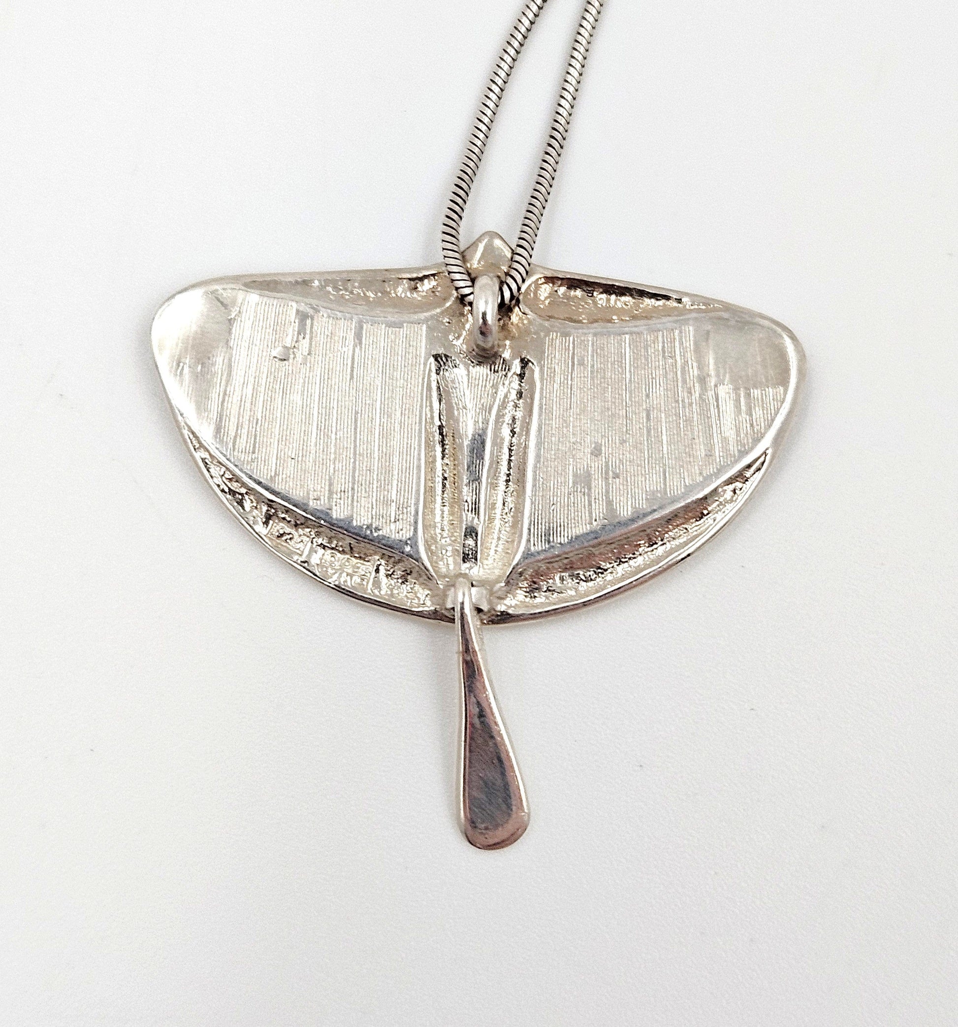 Pat Cheney Jewelry Scottish Pat Cheney Sterling & Enamel Art Deco Pendant Necklace Circa 1982