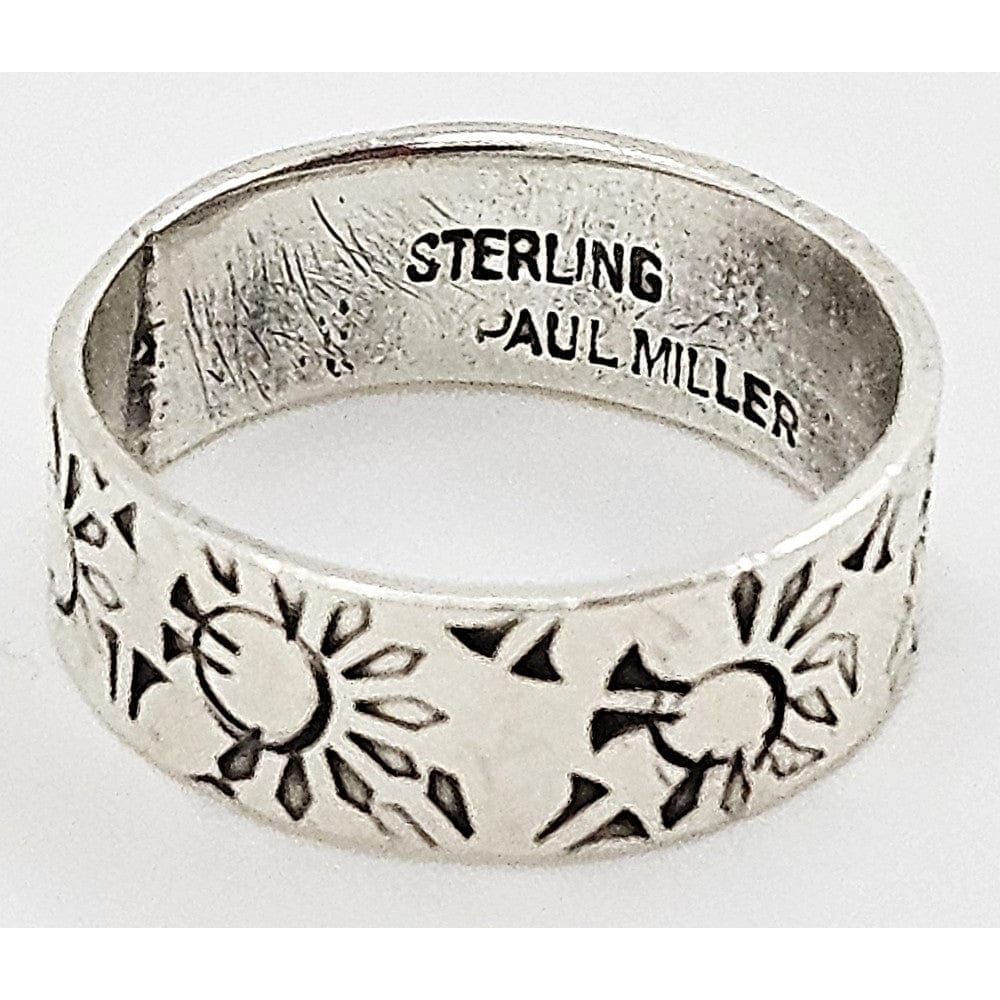 Paul Miller Jewelry Designer Paul Miller Sterling Silver Abstract Modernist Sun Ring Circa 1950&