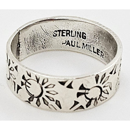 Paul Miller Jewelry Designer Paul Miller Sterling Silver Abstract Modernist Sun Ring Circa 1950&