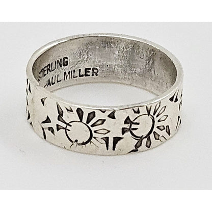 Paul Miller Jewelry Designer Paul Miller Sterling Silver Abstract Modernist Sun Ring Circa 1950&