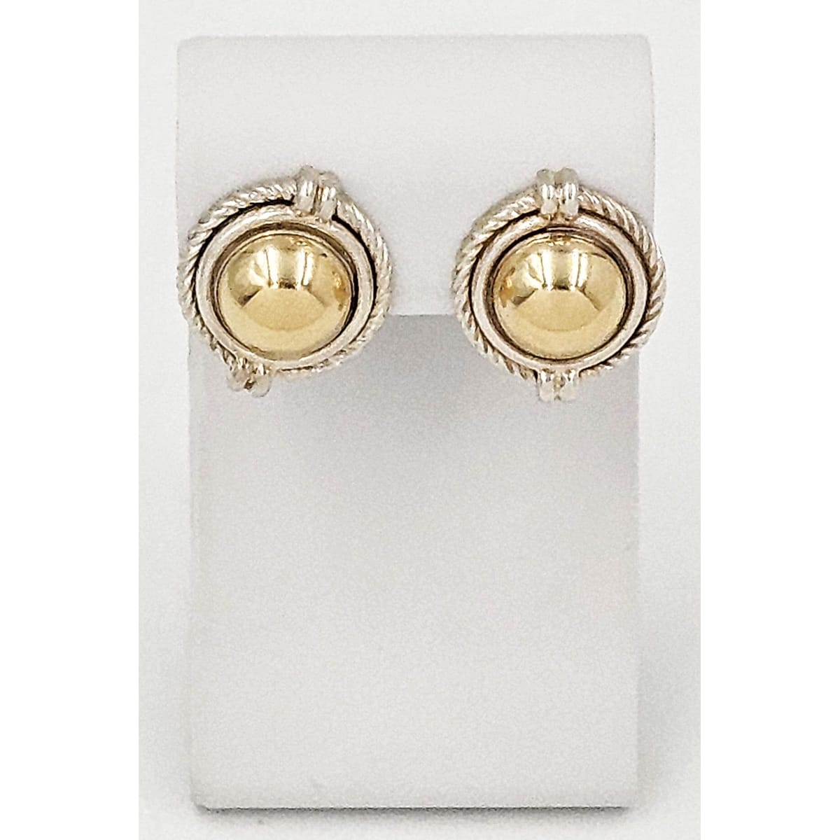 Peter Brams Designs Jewelry Peter Brams Designs Sterling &amp; 14k Gold Large 3D Dome Earrings Circa 1980s