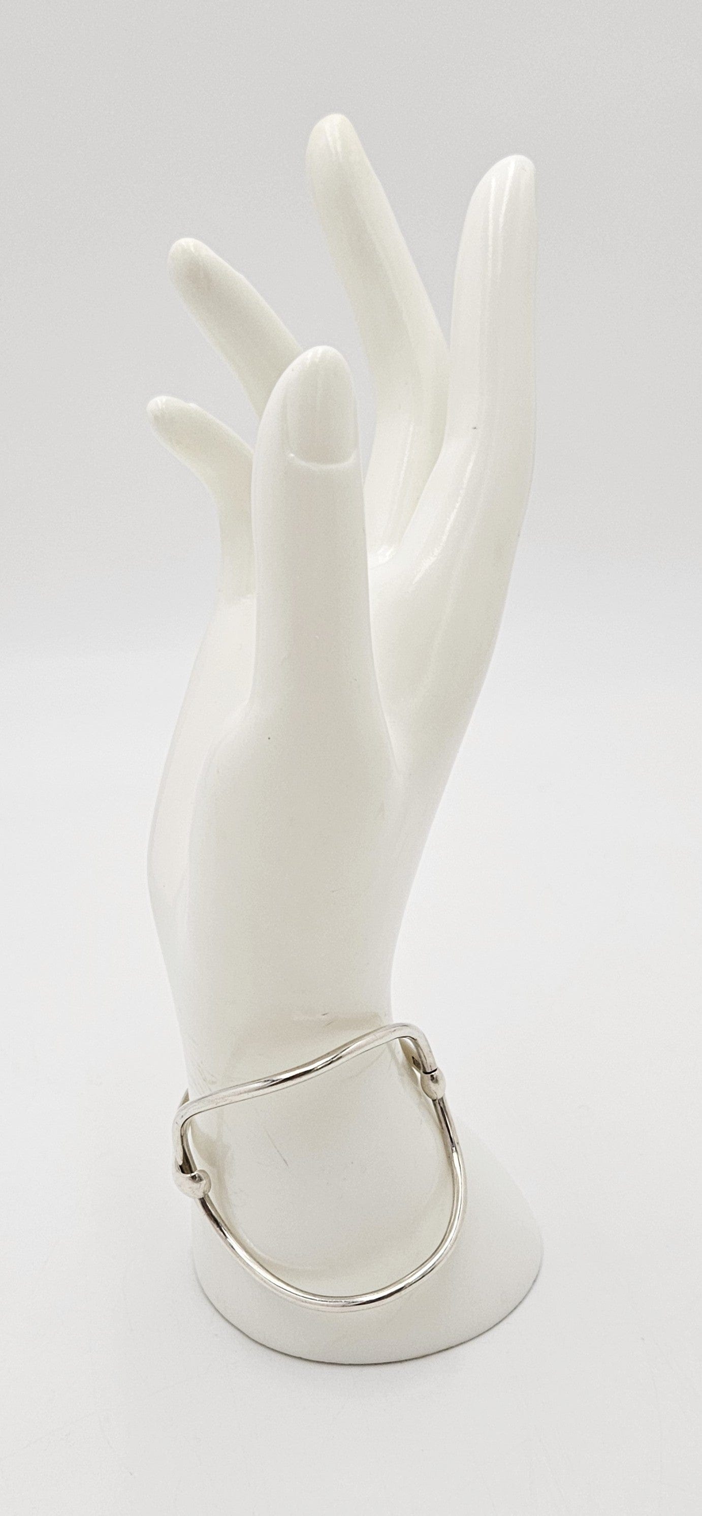 Vintage Artisan Signed PM sterling silver modernist Tubular 2-Piece Bangle Bracelet, view 4 of 10