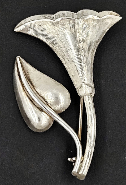 Rancho Alegre Jewelry Superb Rancho Alegre Taxco Sterling Silver 3D Flower Brooch 1960s