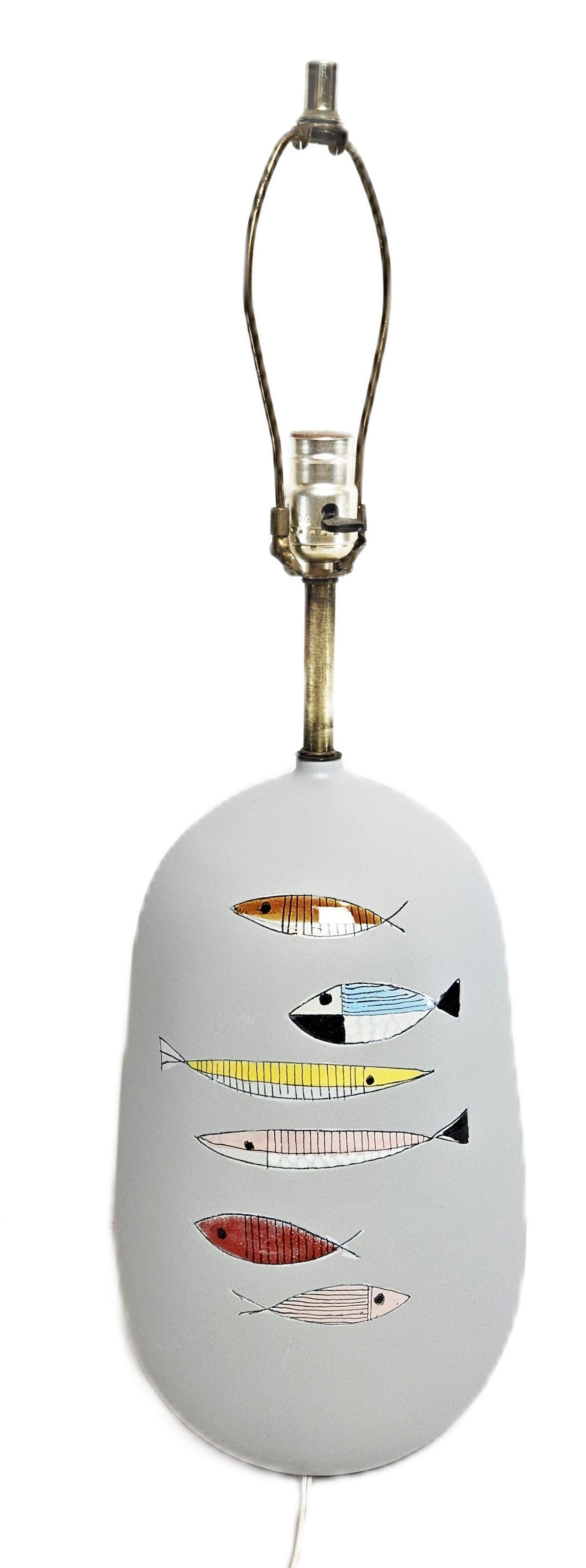 Raymor Bitossi Lighting MCM Ceramic Fish Motif Lamp