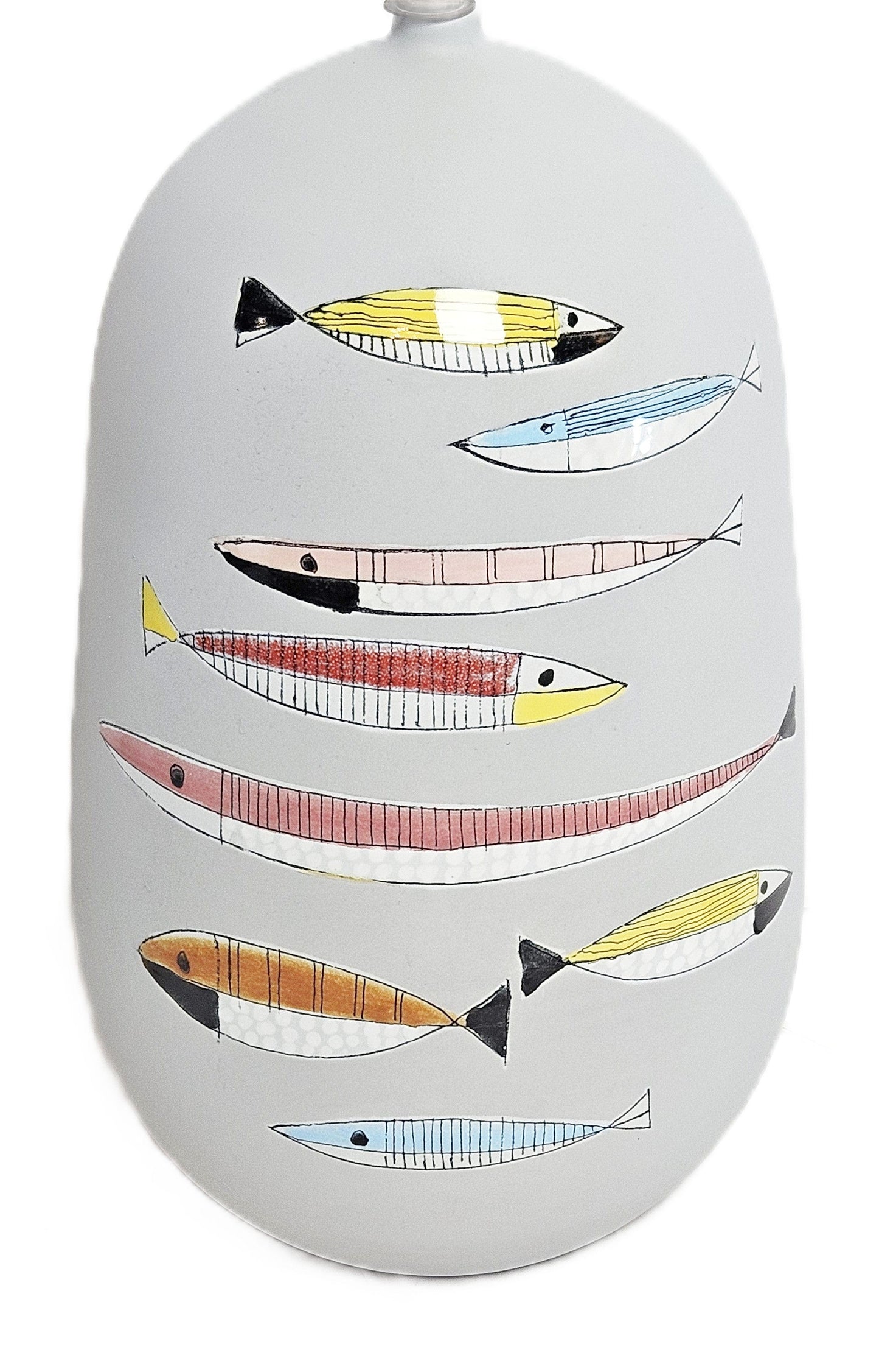 Raymor Bitossi Lighting MCM Ceramic Fish Motif Lamp