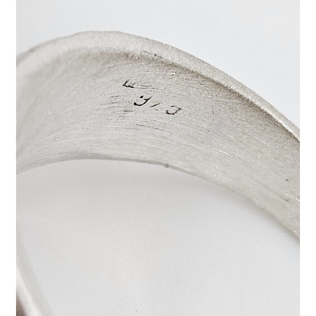 RG Sterling Jewelry Superb Designer Signed RG Sterling Textured Face Modernist Statement Ring